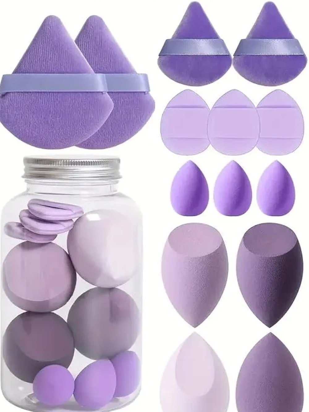 14-Piece All-Purpose Makeup Sponge Puff Set
